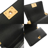 CHANEL シャネル ボーイシャネル 15ミニ ブラック A67364 レディース キャビアスキン チェーンウォレット Aランク 中古 銀蔵