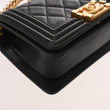 CHANEL シャネル ボーイシャネル 15ミニ ブラック A67364 レディース キャビアスキン チェーンウォレット Aランク 中古 銀蔵