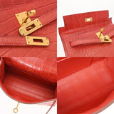 HERMES エルメス ポシェットケリー ブーゲンビリア □N刻印(2010年頃) レディース アリゲーターマット ハンドバッグ ABランク 中古 銀蔵