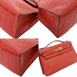 HERMES エルメス ポシェットケリー ブーゲンビリア □N刻印(2010年頃) レディース アリゲーターマット ハンドバッグ ABランク 中古 銀蔵