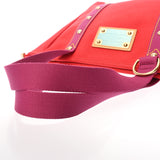 LOUIS VUITTON ルイヴィトン アンティグア カバ MM レッド M40034 レディース コットンキャンバス ハンドバッグ Aランク 中古 銀蔵