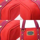 LOUIS VUITTON ルイヴィトン アンティグア カバ MM レッド M40034 レディース コットンキャンバス ハンドバッグ Aランク 中古 銀蔵