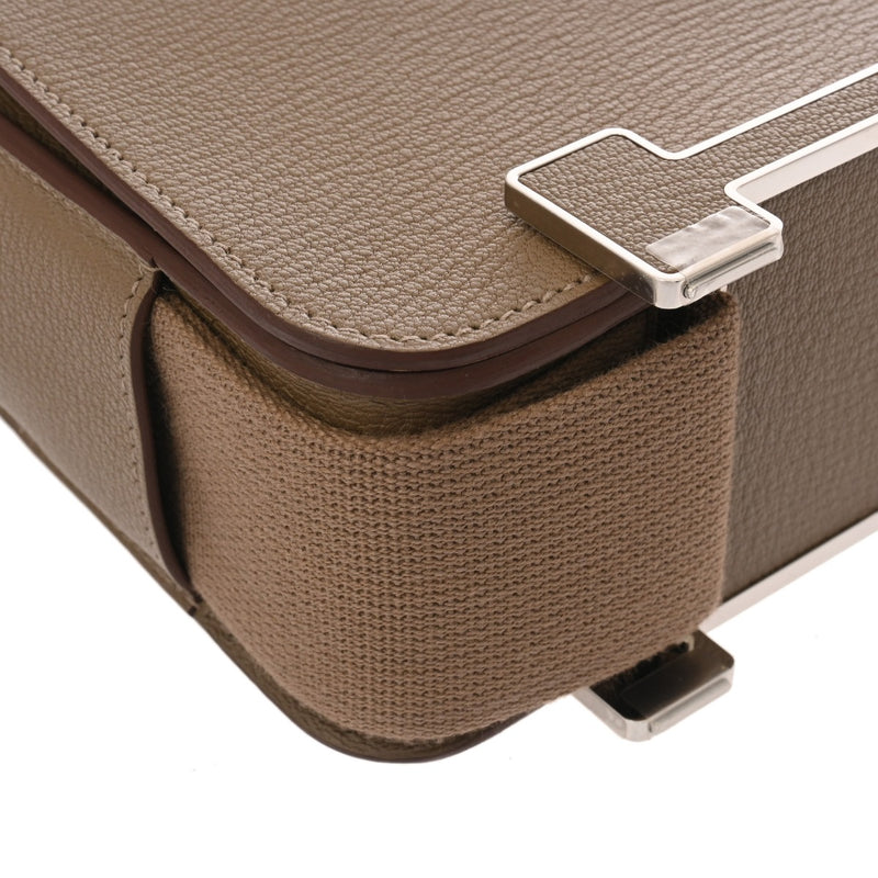 エルメス HERMES ゲタ W刻 エトゥープ シルバー金具 シェーブル レディース ショルダーバッグ HERMES - エルメス HERMES ゲタ W刻 エトゥープ シルバー金具
