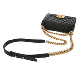 CHANEL シャネル ボーイシャネル スモールハンドバッグ 20cm ブラック A67085 レディース キャビアスキン ショルダーバッグ Aランク 中古 銀蔵