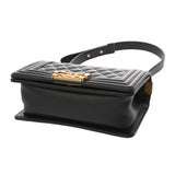 CHANEL シャネル ボーイシャネル スモールハンドバッグ 20cm ブラック A67085 レディース キャビアスキン ショルダーバッグ Aランク 中古 銀蔵
