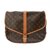 LOUIS VUITTON ルイヴィトン モノグラム ソミュール 35 ブラウン M42254 レディース モノグラムキャンバス ショルダーバッグ Bランク 中古 銀蔵