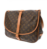LOUIS VUITTON ルイヴィトン モノグラム ソミュール 35 ブラウン M42254 レディース モノグラムキャンバス ショルダーバッグ Bランク 中古 銀蔵