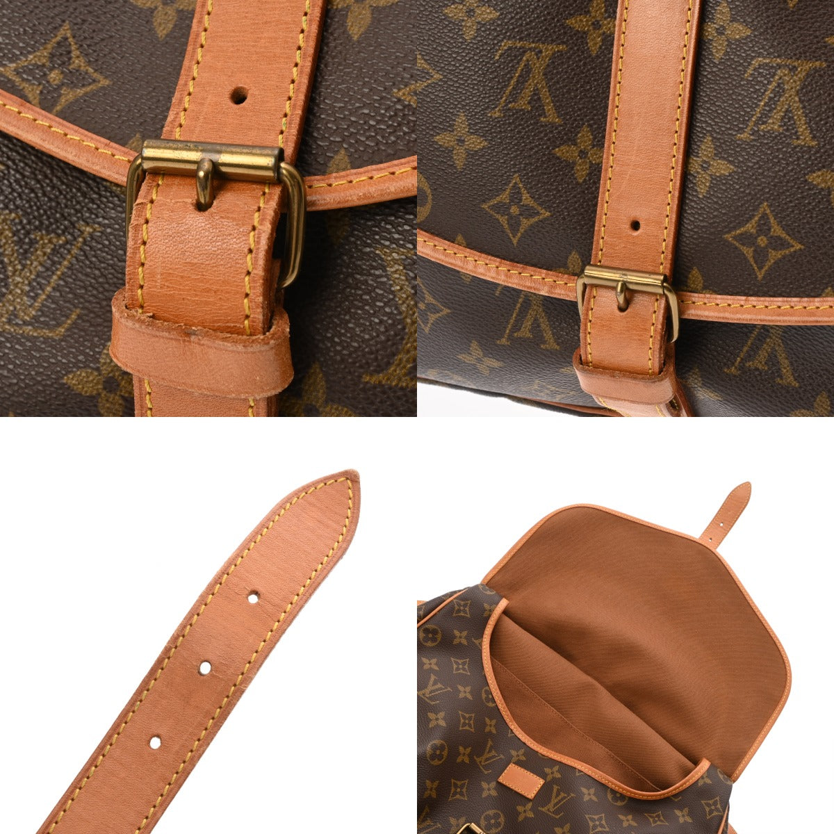 LOUIS VUITTON ルイヴィトン モノグラム ソミュール 35 ブラウン