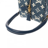 LOUIS VUITTON ルイヴィトン モノグラム スクエアバッグ ブルー M59608 レディース モノグラムジャガードデニム ハンドバッグ Aランク 中古 銀蔵