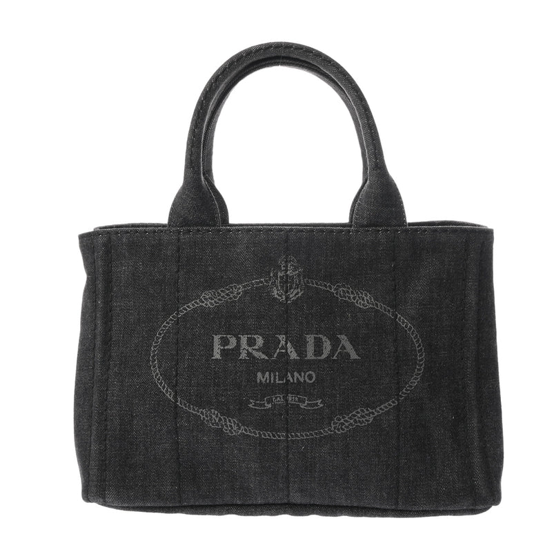 プラダ PRADA 1BG439  カナパミニ 2WAY  ハンドバッグ キャンバス レディース  中古 PRADA プラダ カナパ ミニ ブラック 1BG439 レディース デニム