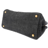 PRADA プラダ カナパ ミニ ブラック 1BG439 レディース デニム ハンドバッグ ABランク 中古 銀蔵