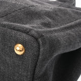 PRADA プラダ カナパ ミニ ブラック 1BG439 レディース デニム ハンドバッグ ABランク 中古 銀蔵