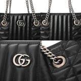 GUCCI グッチ GGマーモント スモールトートバッグ ブラック 681483 レディース カーフ トートバッグ Aランク 中古 銀蔵