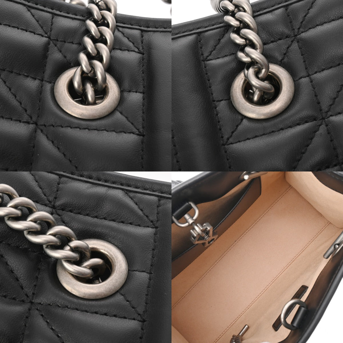 GUCCI グッチ GGマーモント スモールトートバッグ ブラック 681483 