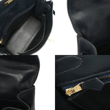 HERMES エルメス ケリー 32 外縫い ネイビー ○Y刻印(1995年頃) レディース ボックスカーフ 2WAYバッグ ABランク 中古 銀蔵