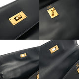 HERMES エルメス ケリー 32 外縫い ネイビー ○Y刻印(1995年頃) レディース ボックスカーフ 2WAYバッグ ABランク 中古 銀蔵