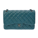 CHANEL シャネル マトラッセ チェーンショルダー 30cm Wフラップ ブルー A58600 レディース ラムスキン ショルダーバッグ Aランク 中古 銀蔵