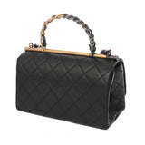 CHANEL シャネル トップハンドル フラップバッグ ブラック レディース カーフ ショルダーバッグ Bランク 中古 銀蔵