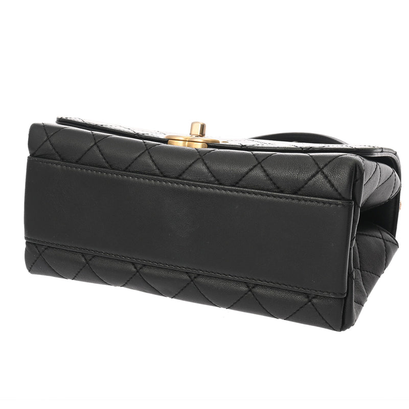 CHANEL シャネル トップハンドル フラップバッグ ブラック レディース