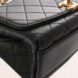 CHANEL シャネル トップハンドル フラップバッグ ブラック レディース カーフ ショルダーバッグ Bランク 中古 銀蔵