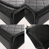 CHANEL シャネル トップハンドル フラップバッグ ブラック レディース カーフ ショルダーバッグ Bランク 中古 銀蔵