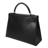 HERMES エルメス ケリー 32 外縫い ブラック □B刻印(1998年頃) レディース ボックスカーフ 2WAYバッグ Aランク 中古 銀蔵
