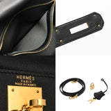 HERMES エルメス ケリームー 28 ブラック ○D刻印(1974年頃) レディース ヴォーガリバー ハンドバッグ ABランク 中古 銀蔵