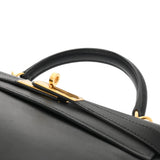 HERMES エルメス ケリームー 28 ブラック ○D刻印(1974年頃) レディース ヴォーガリバー ハンドバッグ ABランク 中古 銀蔵