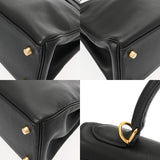 HERMES エルメス ケリームー 28 ブラック ○D刻印(1974年頃) レディース ヴォーガリバー ハンドバッグ ABランク 中古 銀蔵