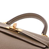 HERMES エルメス ケリー25 内縫い エトゥープ W刻印(2024年頃) レディース トゴ 2WAYバッグ 未使用 銀蔵