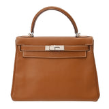 HERMES エルメス ケリー 28 内縫い 2WAY ゴールド □L刻印(2008年頃) レディース トゴ ハンドバッグ ABランク 中古 銀蔵