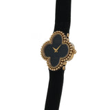 ヴァンクリーフ＆アーペル ヴィンテージ アルハンブラ 122974 オニキス レディース 腕時計 クォーツ 中古 銀蔵