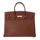 HERMES エルメス バーキン 40 ハバナ □C刻印(1999年頃) ユニセックス トゴ ハンドバッグ ABランク 中古 銀蔵