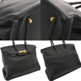 HERMES エルメス バーキン 35 ブラック □G刻印(2003年頃) ユニセックス トリヨンクレマンス ハンドバッグ ABランク 中古 銀蔵