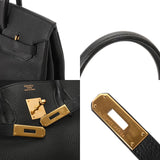 HERMES エルメス バーキン 35 ブラック □G刻印(2003年頃) ユニセックス トリヨンクレマンス ハンドバッグ ABランク 中古 銀蔵