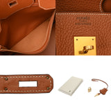 HERMES エルメス バーキン 35 ゴールド □H刻印(2004年頃) ユニセックス トリヨンクレマンス ハンドバッグ ABランク 中古 銀蔵