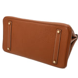 HERMES エルメス バーキン 35 ゴールド □H刻印(2004年頃) ユニセックス トリヨンクレマンス ハンドバッグ ABランク 中古 銀蔵