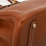 HERMES エルメス バーキン 35 ゴールド □H刻印(2004年頃) ユニセックス トリヨンクレマンス ハンドバッグ ABランク 中古 銀蔵