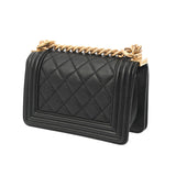 CHANEL シャネル ボーイシャネル チェーンショルダー 15cm ブラック A67364 レディース キャビアスキン ショルダーバッグ Aランク 中古 銀蔵