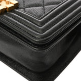 CHANEL シャネル ボーイシャネル チェーンショルダー 15cm ブラック A67364 レディース キャビアスキン ショルダーバッグ Aランク 中古 銀蔵