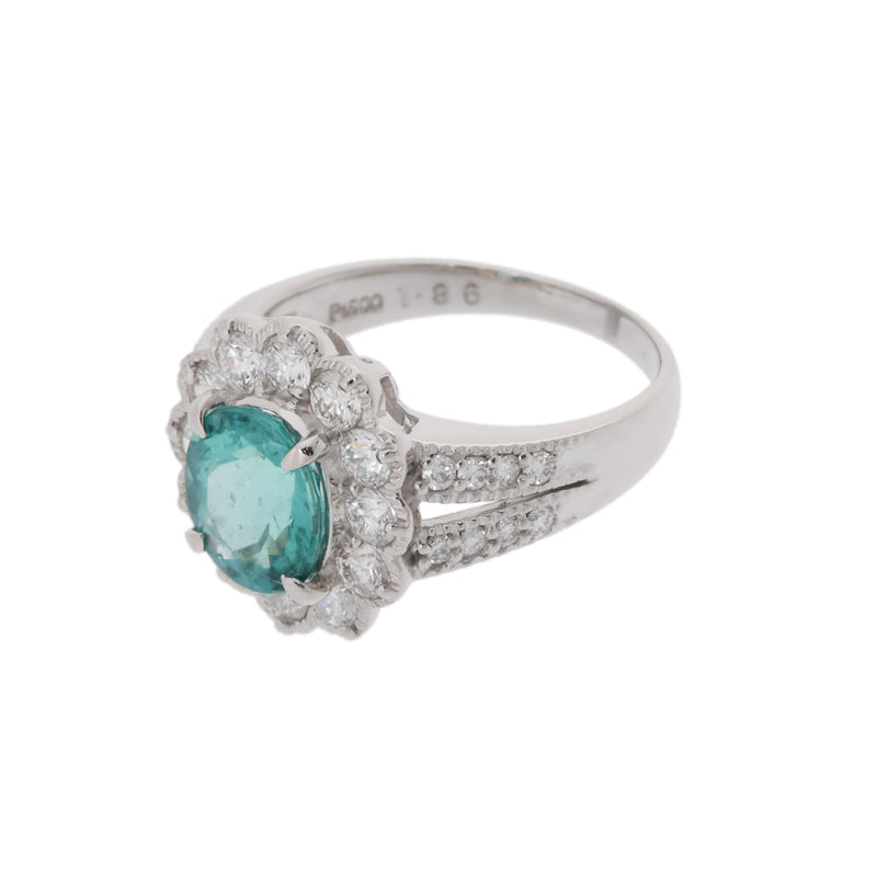 Saku ノーブランド パライバ0.18ct D0.16ct Pt900 ノーブランド パライバトルマリン1.86ct ダイヤ1.01ct #12 ブラジル産