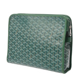 GOYARD ゴヤール ジュバンス GM グリーン ユニセックス シュヴロッシュカーフスキン/ゴヤールディンキャンバス ポーチ Bランク 中古 銀蔵