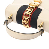 GUCCI グッチ シルヴィ ミニ ホワイト 470270 レディース レザー キャンバス ショルダーバッグ ABランク 中古 銀蔵