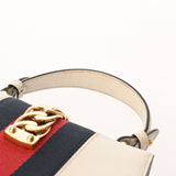 GUCCI グッチ シルヴィ ミニ ホワイト 470270 レディース レザー キャンバス ショルダーバッグ ABランク 中古 銀蔵