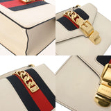 GUCCI グッチ シルヴィ ミニ ホワイト 470270 レディース レザー キャンバス ショルダーバッグ ABランク 中古 銀蔵