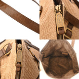 YVES SAINT LAURENT イヴサンローラン ダウンタウン ベージュ/ブラウン 172460 レディース ラフィア レザー ハンドバッグ Bランク 中古 銀蔵