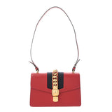 GUCCI グッチ シルヴィ レッド 421882 レディース レザー キャンバス ショルダーバッグ ABランク 中古 銀蔵