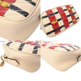 GUCCI グッチ GGマーモント スモールカメラバッグ アイボリー/レッド/ネイビー 447632 レディース レザー ショルダーバッグ Bランク 中古 銀蔵
