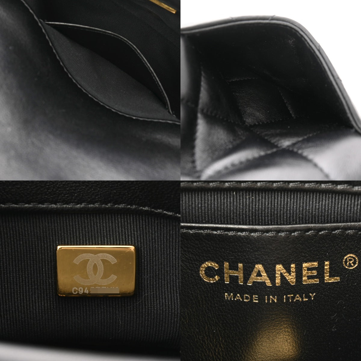 シャネル ミニフラップバッグ 42976 ブラック レディース ラムスキン
