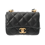 CHANEL シャネル マトラッセ ミニフラップバッグ ブラック レディース ラムスキン セミショルダーバッグ Aランク 中古 銀蔵